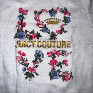 (C) 2017, Juicy Couture Pink Trim Floral LOVE Onesie, Sz 12 Months